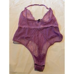 Frederick's of Hollywood Purple Lace Bodysuit
